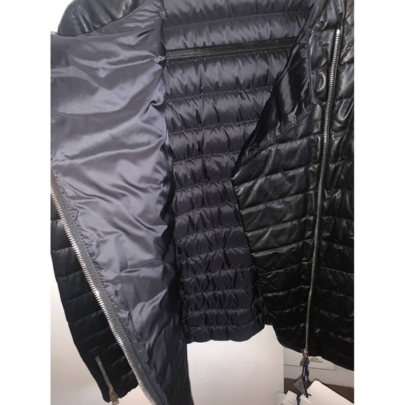 MONCLER BLACK MOTO JACKET WOMENS XL NEW W/TAGS - Picture 2 of 6